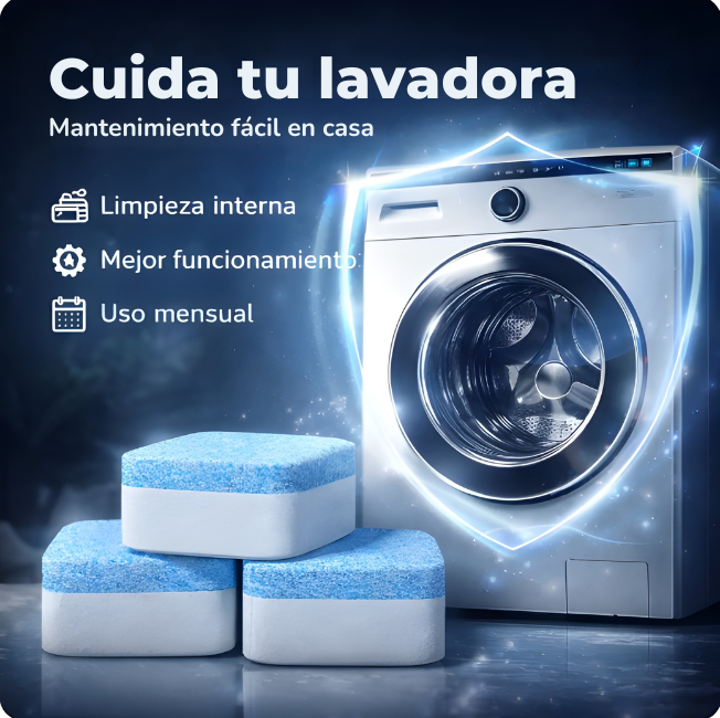 Pastillas Limpiadoras de Lavadora – Limpieza Profunda y Eliminación de Olores (12 unidades)