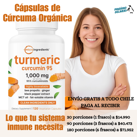 Suplemento - Cápsulas de Cúrcuma Orgánico 60 cápsulas