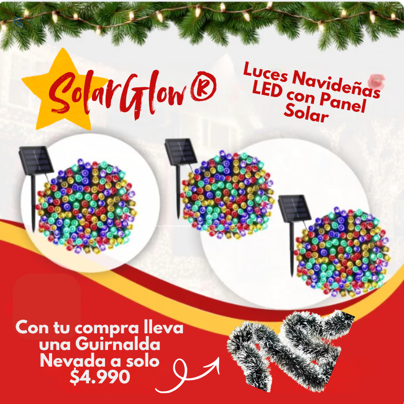 SolarGlow® - Luces Navideñas LED con Panel Solar