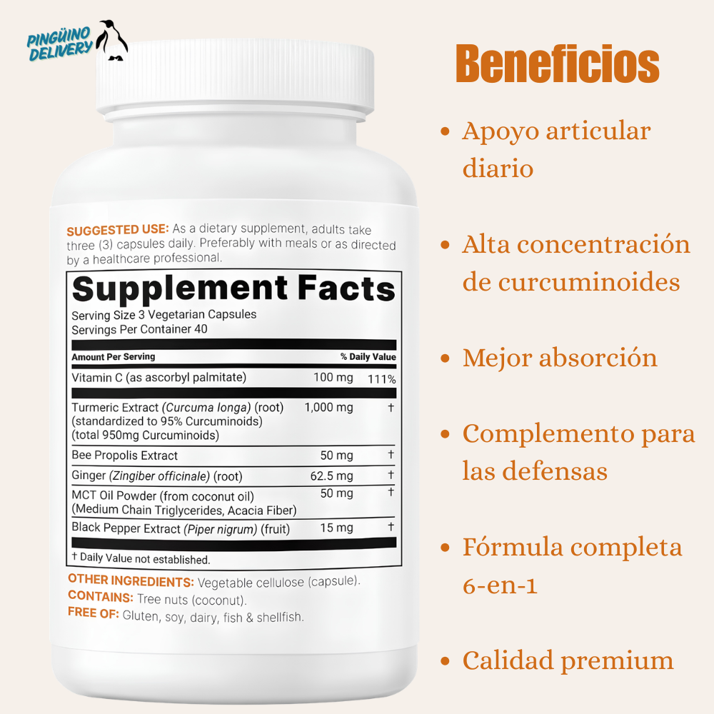 Suplemento - Cápsulas de Cúrcuma Orgánico 60 cápsulas