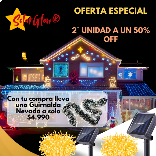 SolarGlow® - Luces Navideñas LED con Panel Solar