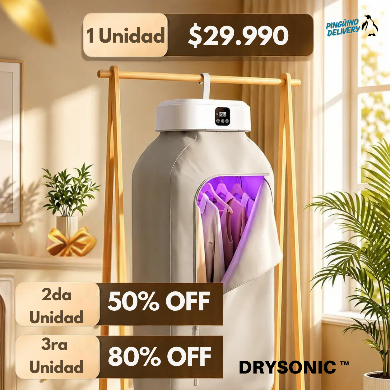 DrySonic ™ - Secadora de ropa portátil