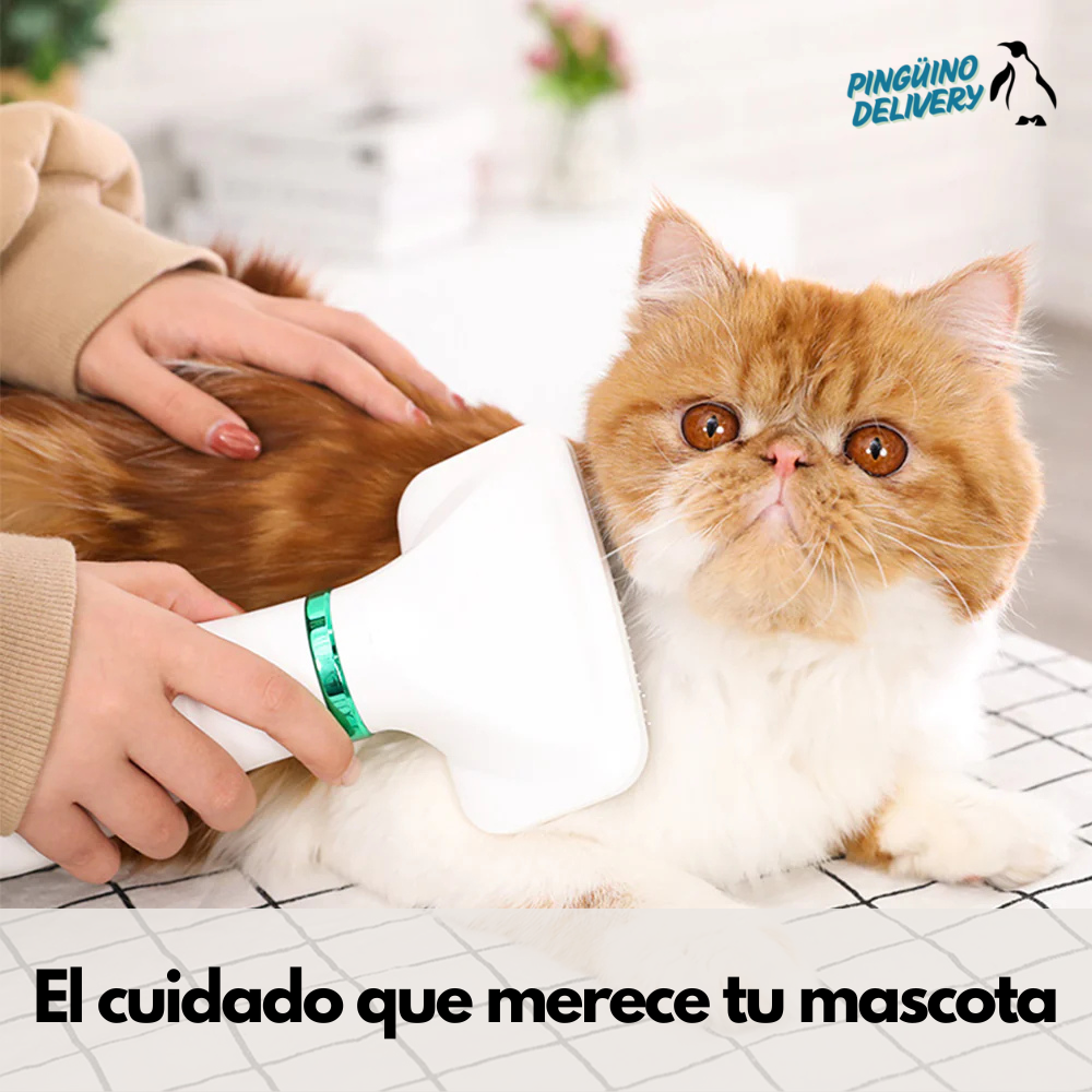 🐾 Cepillo y Secador de mascotas 2 en 1 – Cuidado con amor y sin estrés 💚