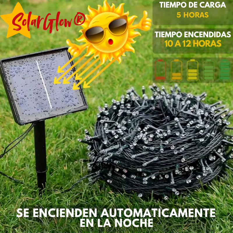 SolarGlow® - Luces Navideñas LED con Panel Solar